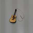 Wooden String Miniature Guitar Hanging Ornament Mini Musical Instrument Replica Holiday Tree Home Decoration Display Ornament (5.12" Acoustic Guitar)