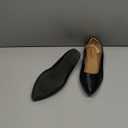 Amazon Essentials Women's Pointed-Toe Ballet Flat (9.5 Wide, Black Faux Leather)