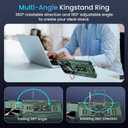 Caka for Samsung Galaxy S25 Ultra Case [Military Grade Protection] [Full Camera Lens Cover] [360Spin Stand] Heavy Duty Protective Hard Rugged Phone Cover with Kickstand Ring Holder - Green