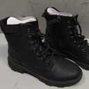 Dr. Scholl's Womens Headstart Combat Boot Black Synthetic 9 M