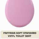 Soft Standard Vinyl Toilet Seat, Tea Rose - 17 Inch Soft Vinyl Cover with Comfort Foam Cushioning - Fits All Standard Size Fixtures - Easy to Install Fantasia by Achim Home Decor