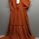 Women's Cross Neck Spring Sleeveless Tiered Maxi Dress Beach Tie Strap Smocked Long Dresses Pleated Sundress, Medium