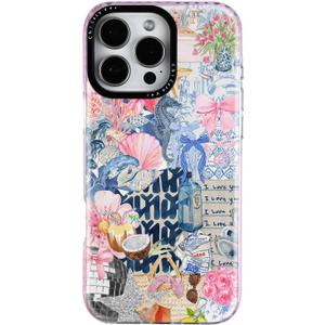 for iPhone 13 Pro Case, Romantic Coastal Collage, Romantic Soft Slim TPU Compatible with MagSafe, Military-Grade Drop Protection & Camera Protection for Women Girls Ocean