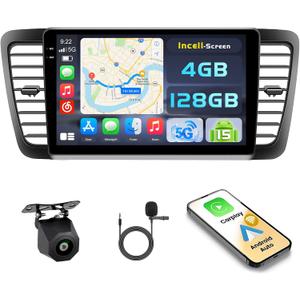 [4+128G] Android 15 Car Stereo for Hyundai Tucson 2006-2009, Hikity 9'' in-Cell Touch Screen Tucson Radio Wireless Carplay Android Auto 5G WiFi/Bluetooth/Mirror Link GPS SWC FM/RDS/EQ Backup Cam+Mic