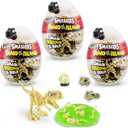 Smashers Dino Island Nano Egg (3 Pack) by ZURU with 6 Hidden Surprises, Mini and Dinosaur Toy, Prehistoric Discovery Slime More, Age 3+