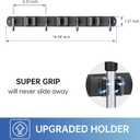 ZONGOOL Mop and Broom Holder Wall Mount, Broom Organizer Mop and Broom Storage Tool Racks Stainless Steel Wall Hanger for Home Kitchen Garden Laundry Garage (3 Racks with 4 Hooks, Black)