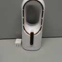 Desk Fan Bladeless, 11.8 Inch Office Fan Small, Quiet, 3 Speed Adjustment, Touch Control, Easy to Clean, Desk Fans Small Quiet, Ideal for Office, Living Room, Bedroom (White/Gold)