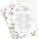 GardenCity Would She Rather, Bridal Shower Games, Baby Shower Games, 50 Cards, Wildflower