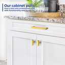 JOY DECOR 10 Pack Kitchen Cabinet Pulls & Handles, 2" Brushed Brass Cabinet Door Knobs with Single Hole, Stainless Steel Drawer Pulls, Kitchen Hardware