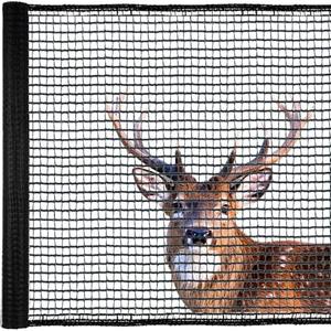 Junkogo Deer Fence Netting, 4x100 Ft Plastic Mesh Netting for Garden Protection, Temporary Fence Animals Barrier for Bird, Chicken, Reusable Mesh Fencing Roll for Vegetable, Fruit Tree, Shrubs, Black