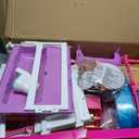 Barbie 3-Story Townhouse Dollhouse with Elevator, Swing Chair, Furniture and Accessories, Fold for Portability and Travel