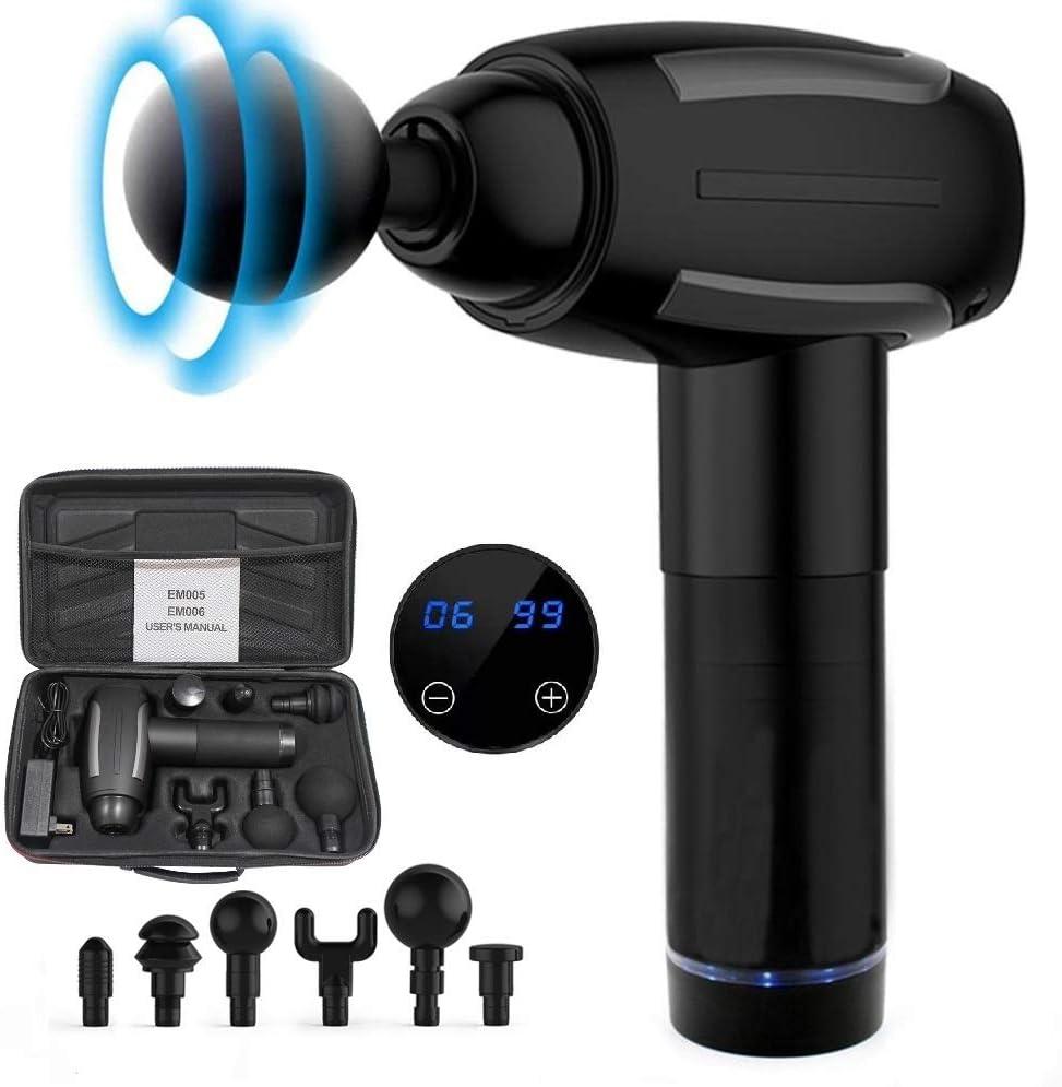 High-end,Durable,Deep Tissue Muscle Massage Device with 6-Speed Adjustment,Eletronic Handheld Massager,Percussion Massage,Muscle Deep Tissue Muscle Deep Relaxation Massagerwith 6 Massage Heads