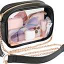 PACKISM Clear Bag for Stadium Events - Cute Clear Purse for Women Crossbody & Adjustable Chain for Sports Games Concerts (Chain Black)