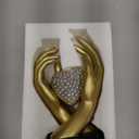 Spring Decorations Wedding Couple gifts,Table Statues Gold Home Decor Aesthetic Lover Figurine-Heart Hands Sculpture for Living Room Bedroom Shelf Office Decor,Anniversary Birthday Gifts for Women Men (Silver)