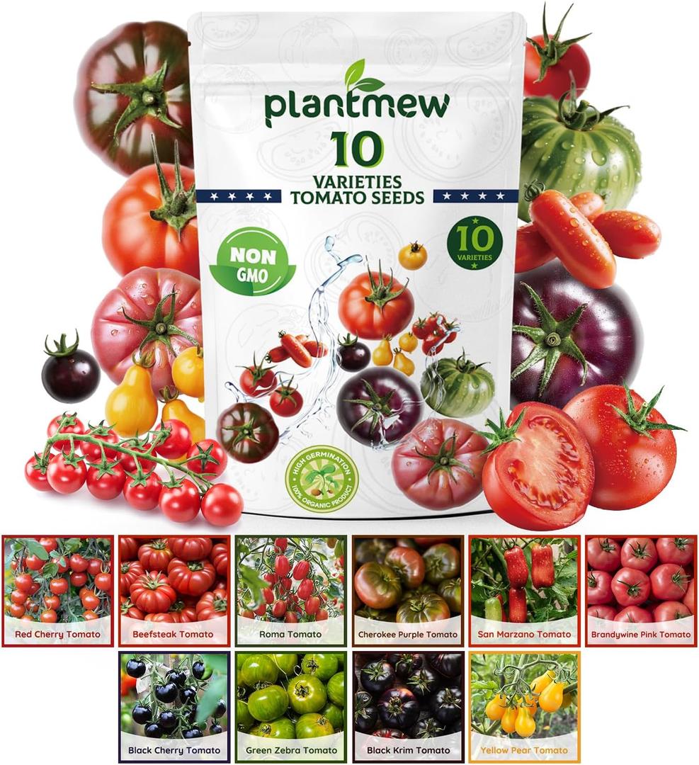 3 x 10 Heirloom Tomato Seeds - Open Pollinated Seeds for Planting Home Garden - Beefsteak, Roma, San Marzano, Cherokee Purple, Cherry Tomato & More