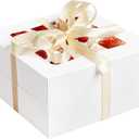 24pcs Cake Boxes with Window, 10x10x5 Inches White Bakery Boxes, Cookie Dessert Boxes, Pastry Box, Square Cardboard Cake Box for Cake, Birthday Party, Donuts, Wedding