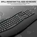 Wireless Keyboard and Mouse Combo,2.4G Full Size Wave Keys Ergonomic Keyboard with Wrist Rest for Natural Typing, 3 DPI Adjustable Ergonomic Silent Mouse for Computer/Laptop/Windows/Mac (Gray)