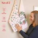 The Fine Living Co. 100% Cotton Kitchen Towels Set of 2, 18 x 28 inches, Merry Christmas Printed Dish Towels, Hand Towels, Boho Tea Towels - Multifunctional, Stylish, Absorbent, Quick Dry, Soft