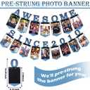 2 x Epakh Pre-strung Awesome Since 2010 16th Birthday Photo Banner, Black Blue in 2010 Paper Milestone Decor, 4x6 Photo Display for Boy 16th Birthday Party Supplies