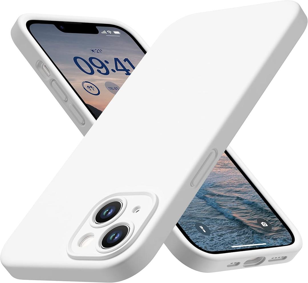CellEver Heavy-Duty Silicone Case for iPhone 14 [Camera Protection] [Anti-Oil Coating] Military Drop Protection, Soft Scratch-Free Interior, White