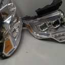 LQI LED Tube Headlights Assembly, Compatible with 2009 2010 2011 2012 2013 2014 Ford F150 LED Tube Dual Projector Headlights Assembly with SwitchbackClear lens Chrome Housing Amber Reflector