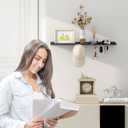 Black Key Holder for Wall, Decorative Wall Mounted Mail Organizer and Key Hanger with Tray, Key Holder with 7 Hook, for Doorway, Hallway, Living Room, Kitchen, Office