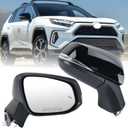 Right Passenger Side Mirror Compatible with Toyota RAV4 2019 2020 2021 2022 2023 2024 Power Heated Turn Signal Blind Spot Door Rear View Mirrors 8 Pins Black