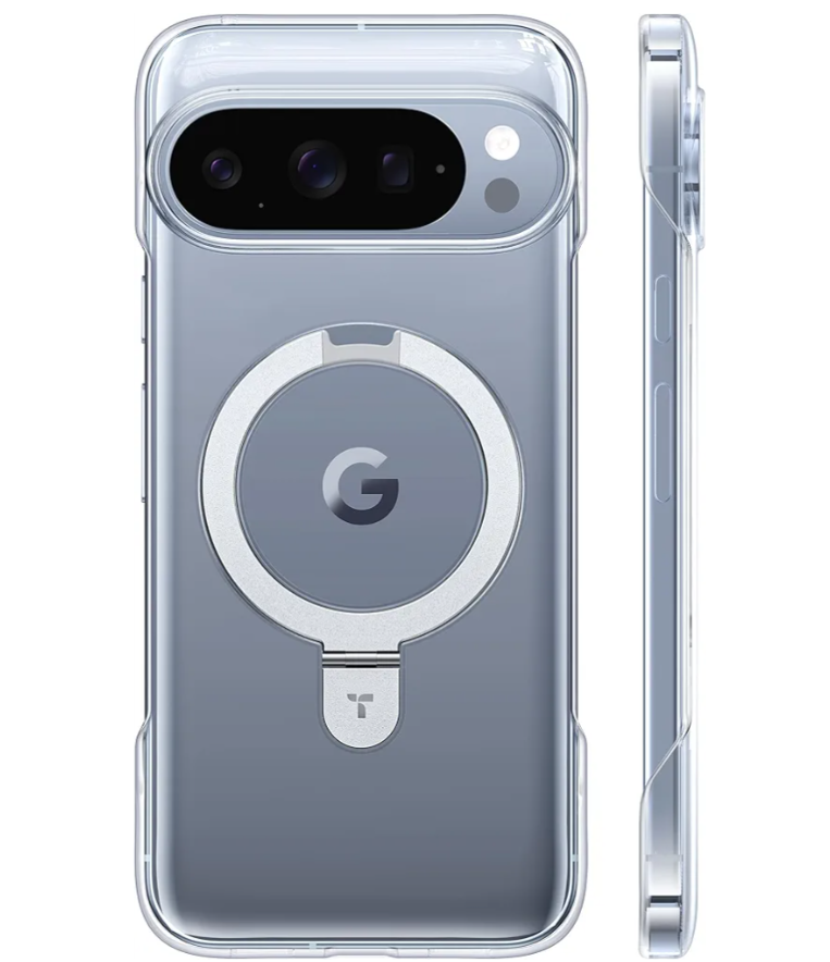 TORRAS Slim for Google Pixel 10 Pro XL Case Clear, Fit for MagSafe, Open Edge Frame, Phone Case for Pixel 10 Pro XL with Stand, Ultra Thin Minimalist, Never Yellowing, Shockproof Corner Cover, Clear