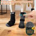 EXPAWLORER Dog Socks to Prevent Licking Paws with Grippers for Hardwood Floors Anti Slip, Traction Control Dog Shoes Booties Boots & Paw Protectors for Small Medium Large Senior Dogs Cold Winter S (Black Mixed)