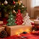 Winter Stars Wooden Mini Christmas Tree Decor Indoor Rustic Tabletop Centerpieces Wooden Xmas Tree Signs for Farmhouse Christmas Decorations Holiday Party Ornament