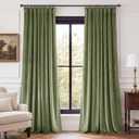 StangH Sage Green Velvet Curtains 96 inches Long, Back Tab Privacy Energy Efficient Window Treatment, Luxury Elegant Home Decor for Living Room, W52 x L96 inches, 2 Panels