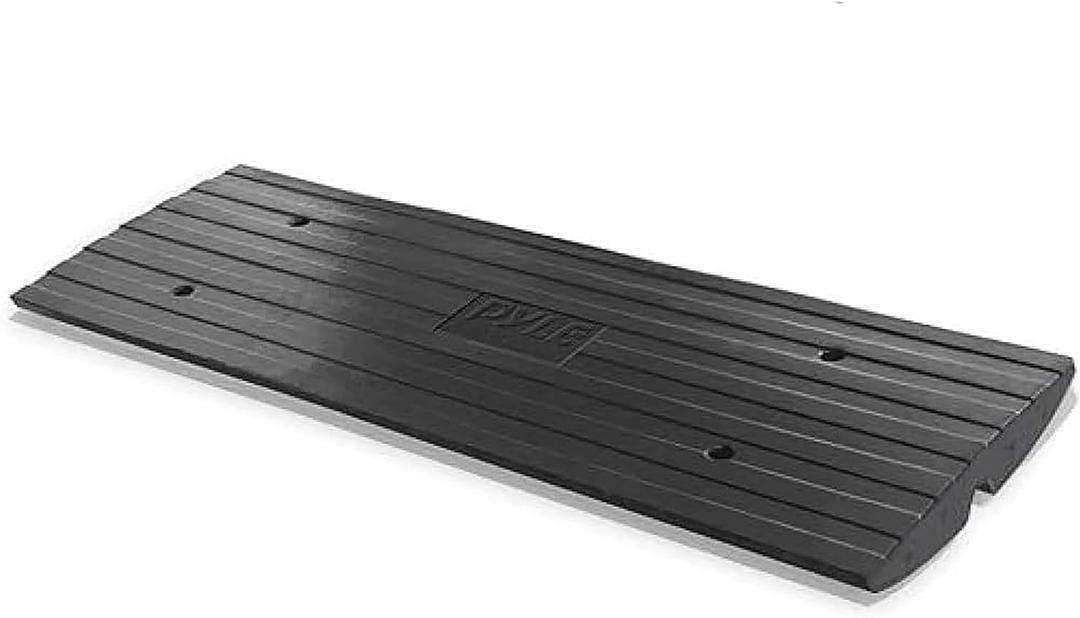 Pyle Car Driveway Curbside Bridge Ramp - Heavy Duty Rubber Threshold Curb Ramp, Used for Loading Dock, Garage, Sidewalk, Truck, Scooter, Bike, Motorcycle, Wheelchair Mobility, Other Vehicle - Pyle