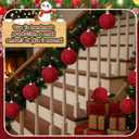 Jenaai 15 Pcs Neutral Christmas Ornaments Balls Bulk 3.15 Inch Yarn Rustic Farmhouse Christmas Tree Ball Ornament Boho Handmade Xmas Hanging Decoration for Tree Party Holiday Decoration(Burgundy Red)