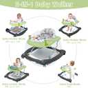 5 in 1 Foldable Baby Walker, Activity Baby Walker-Baby Bouncer, Rocker, Activity Center,Seat and Push Walker,Detachable Trampoline Mat, Adjustable Speed Rear Wheels and Height,Ages 6-18 Months(Green)