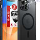 3 x LeYi for iPhone-12-Pro-Max Case:[ Screen Protector X2+ Camera Cover X2] i Phone 12Pro Promax Cases Compatible with Magsafe Funda para iPhone12 Pro Max Magnetic Protective Heavy Duty Slim, Black