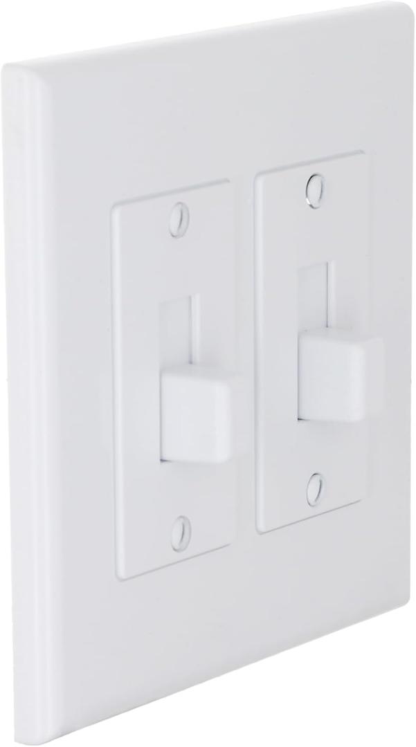 TayMac 2672W 2-Gang MASQUE Decorator Cover, Toggle, White