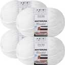 #6 Super Bulky Blanket Yarn for Crocheting - 4 Skeins(Each 10.5oz/300g, 220yds/201m), Chunky Chenille Thick Plush Big Soft Yarn for Crocheting Knitting Blankets, Pure White