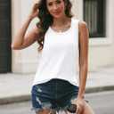 AUTOMET Womens Loose Fit Casual Flowy Tank Tops Square Neck Trendy Sleeveless Summer Tops Clothes Spring Outfits 2026 (White), XS