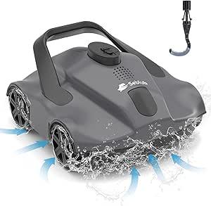 Robotic Pool Cleaner2024 Newest Powerful Suction, 1076 Sq.Ft Coverage, 130mins Runtime, Automatic Route Planning, Seblub Cordless Pool Vacuum for Above Ground/Inground Pools (Basic Version)
