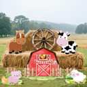 5 Pcs Farm Animal Birthday Decorations - 16.9-33.2 Inch Large Farm Animal Cardboard Cutouts Barnyard Birthday Decorations for Yard Signs Baby Shower Photo Booth Props Trunk or Treat Decor