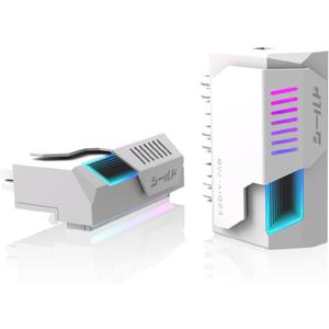 EZDIY-FAB Shield 24-pin 90 Degree Angle Adapter with Infinity Mirror ARGB Light,ATX 24 Pin Power Connector, 5V 3pin ARGB Sync-90 Degree-White-1 Pack