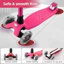3 Wheel Scooter for Kids Ages 6-12,Kids Scooter with Light Up Wheels, Sturdy Deck Design, and 4 Height Adjustable Suitable for Kid Ages 3-12