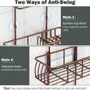 Epicano Shower Caddy Hanging, Anti-Swing Over Head Shower Caddy Rustproof with hooks for Towels, Sponge and more, Bronze