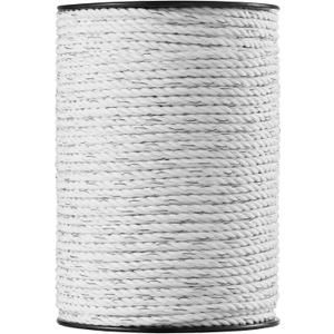 VEVOR Electric Fence Wire, 656Ft 200M Portable Polywire, 1/4" Diameter 6 Stainless Steel Strands for Reliable Conductivity and UV, Rust Resistance, Fencing Rope Line for Horse, Cattle, Livestock