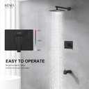 KENES Matte Black Tub Shower Faucet Set Complete with 10-Inch Rainfall Shower Head and Tub Spout, Square Tub and Shower Trim Kit, KE-6024A-2 (Shower Valve Included)