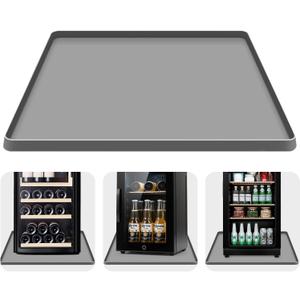 Mini Fridge Silicone Mat 23.6''x23.6''x0.78'' Non-Slip Leak-Proof Under Refrigerator Drip Tray, Ideal for Refrigerators,Portable AC Pan, Ice Maker, Wine Coolers, and Dishwashers -Grey
