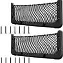 ABS Plastic Frame Automotive Cargo Nets Car Net Pocket Phone Car Mesh Net Holder RV Storage Boat Cargo Pocket Organizer Framed Mesh Net Pocket with Screws for Auto RV Net(2, 13.8 x 5.1 Inch)