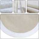 SHENG HONG Christmas Tree Skirt, 72 Inch Buffalo Plaid Xmas Tree Skirts for Christmas, Decorations for Party Holiday Home Decoration - Flax