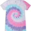 Colortone Slim Fit Short Sleeve V-Neck Tie Dye T-Shirts for Women - Womens Tie Dye Tops for Summer, Size: Medium