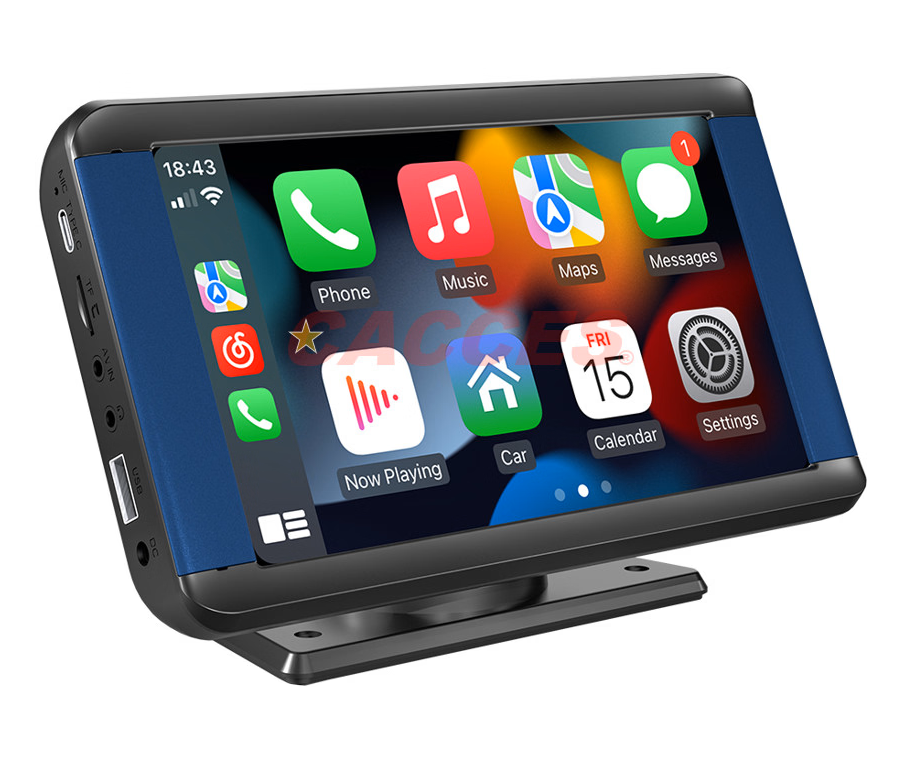 7''hd Apple Carplay&Android Auto Automatic Multimedia Player,Portable Car Stereo,Wireless Touch Screen W/Mirror Link/Siri/Bluetooth/Naigation/USB/Aux/FM Monitor